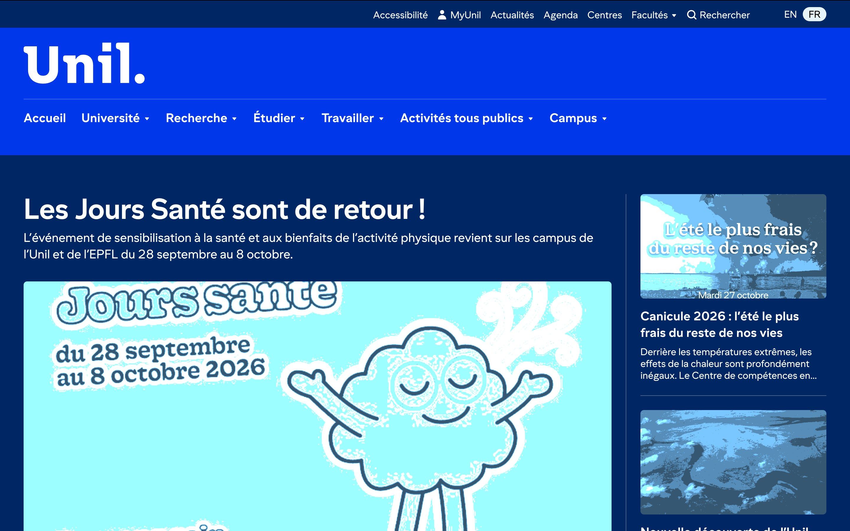 Unil website