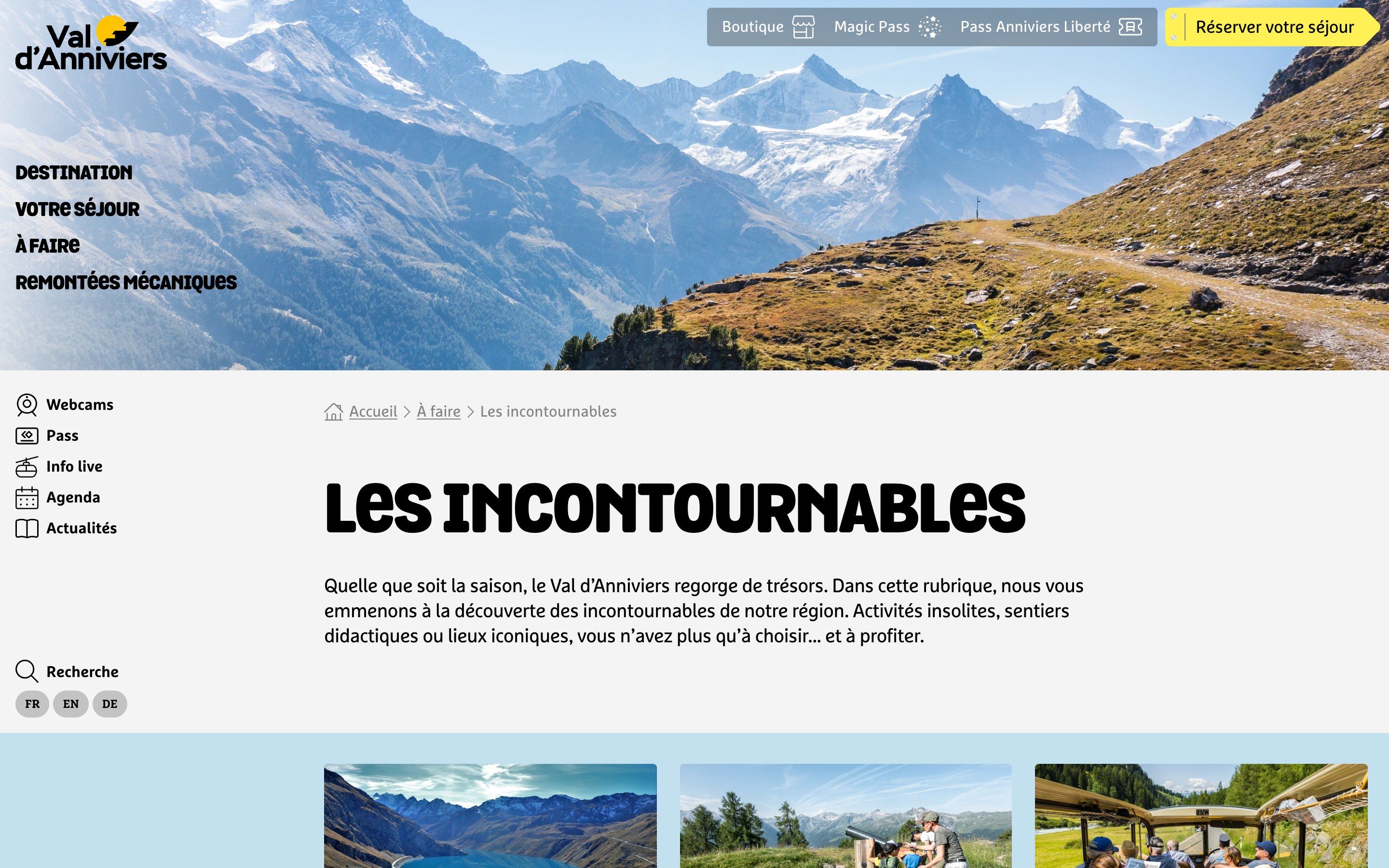 Sierre Anniviers website