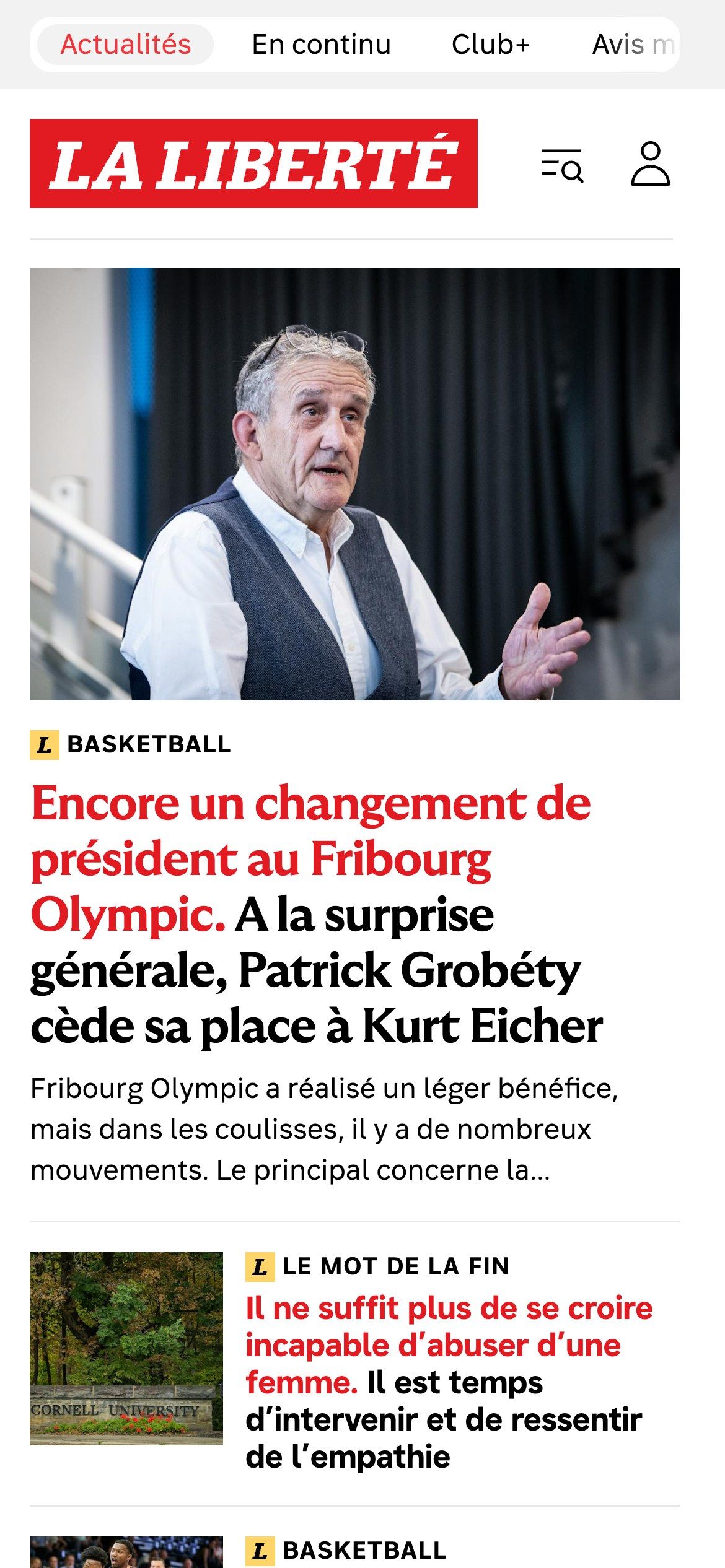 La Liberté on mobile