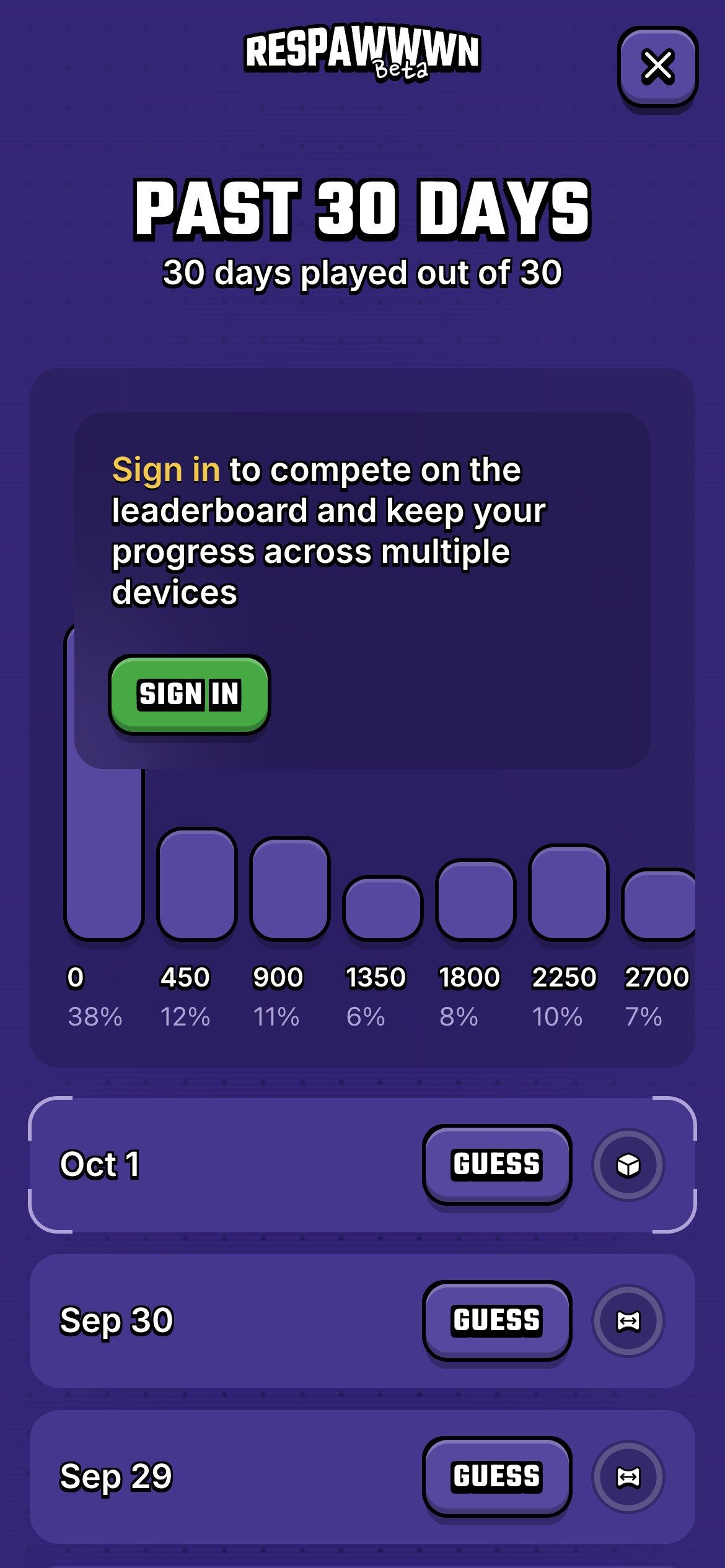 Respawwwn on mobile