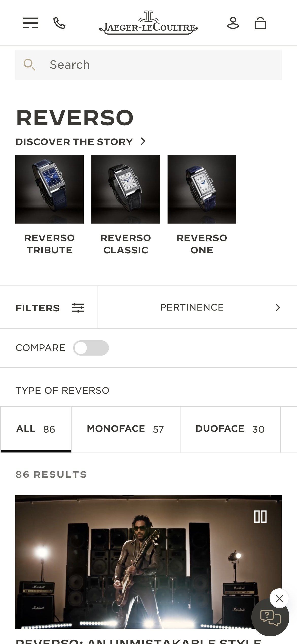 Jaeger-LeCoultre on mobile