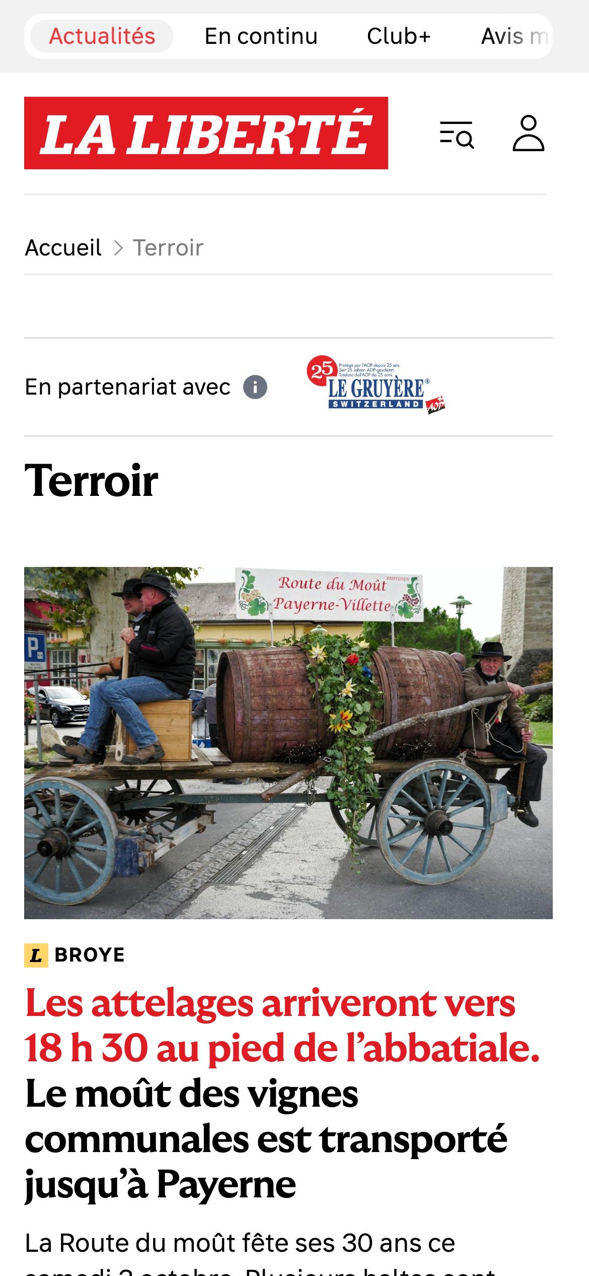 La Liberté on mobile