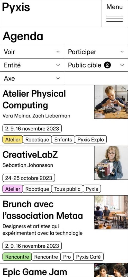 Pyxis on mobile