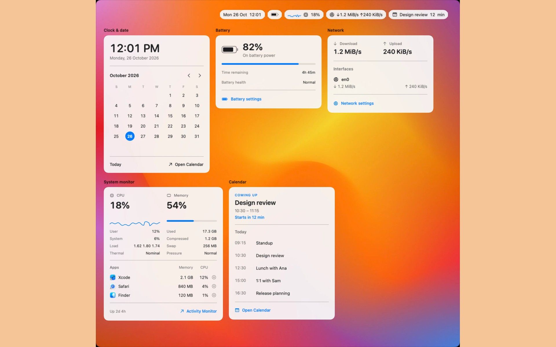 StableBar screenshot