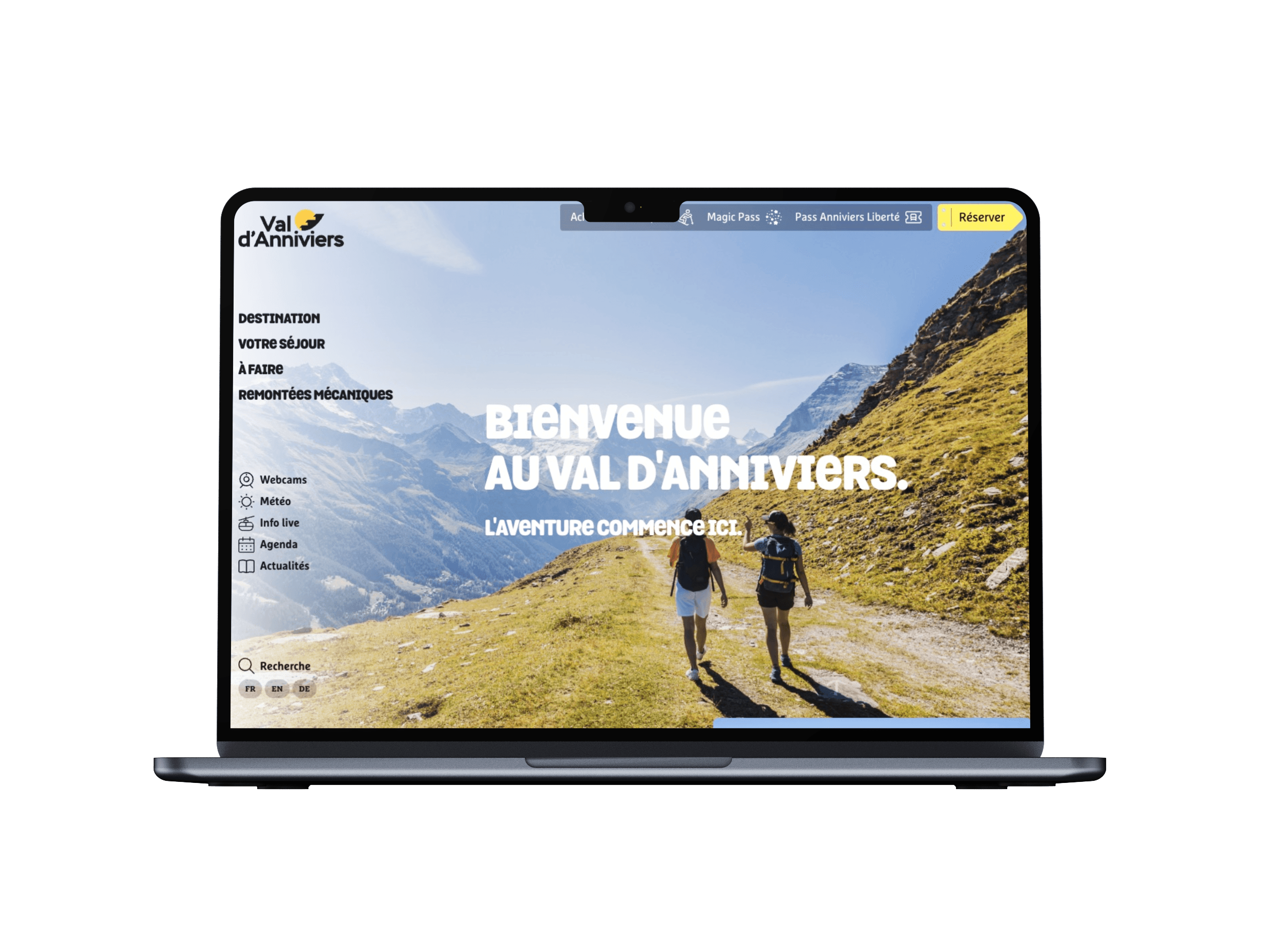 Homepage of associationgrand.ch on an MacBook