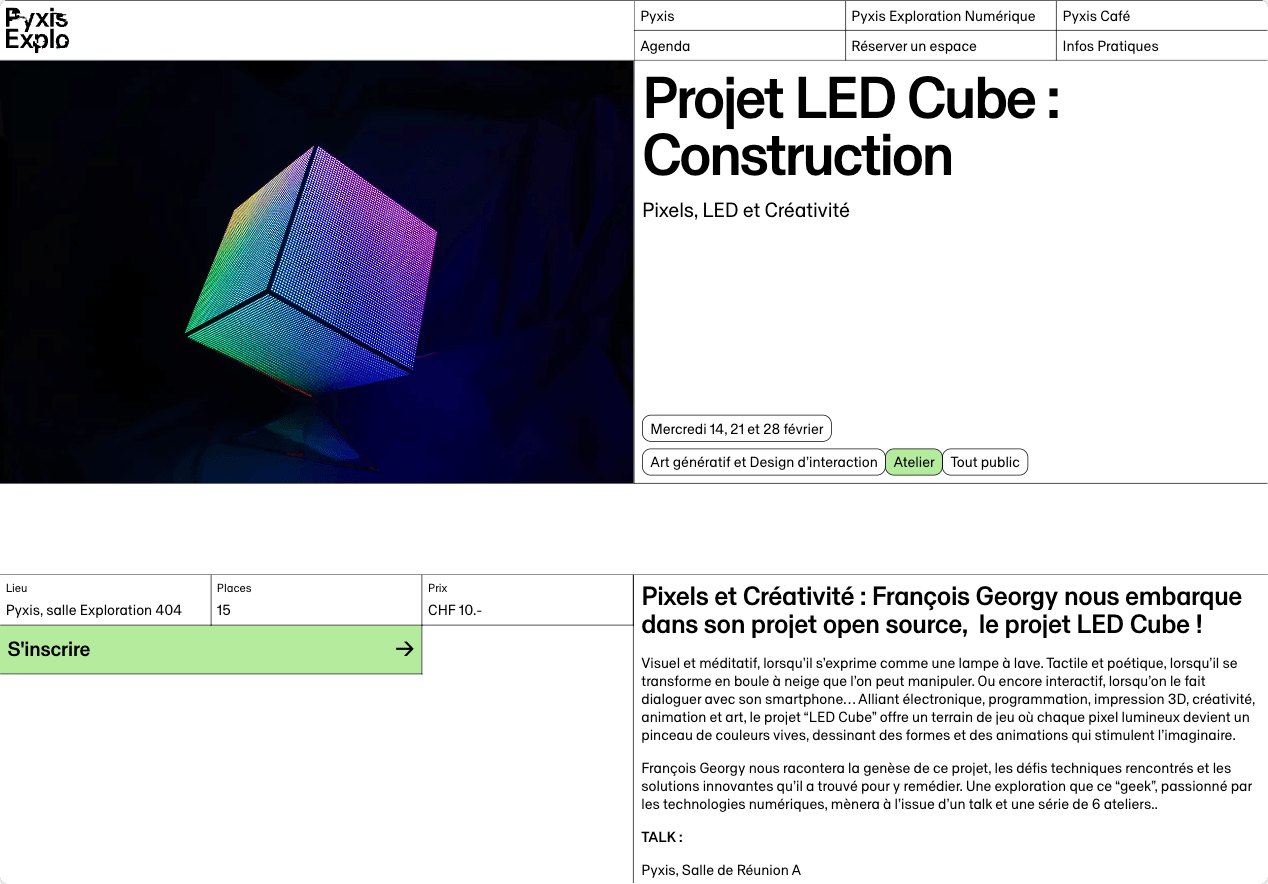 Screenshot of pyXis website on a mackbook mockup